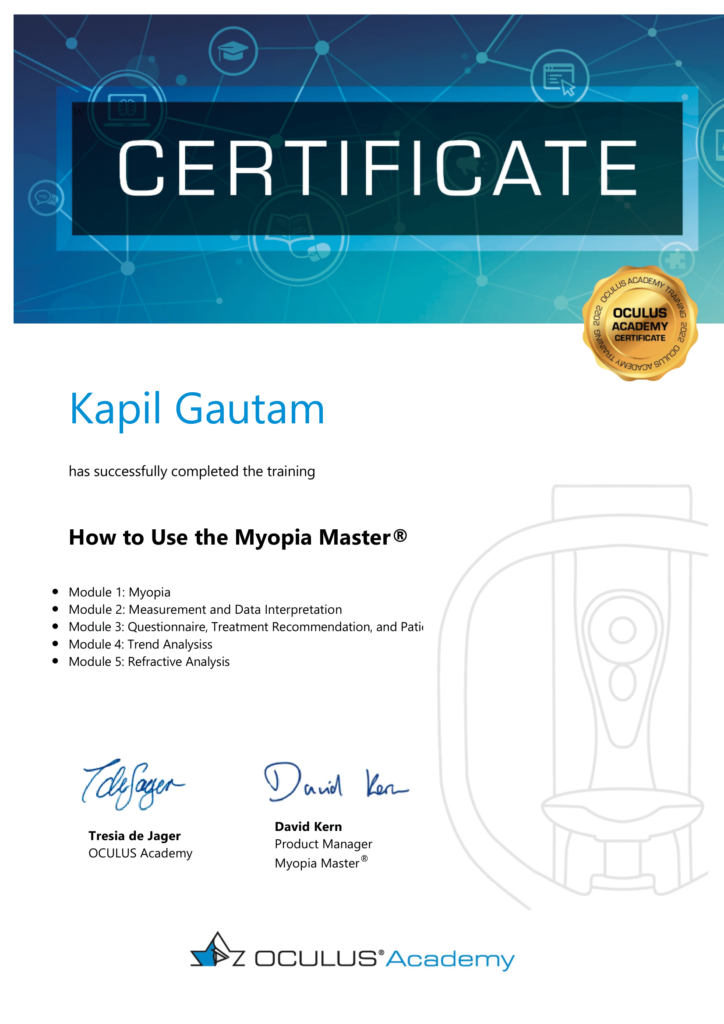 Myopia Master® Course certificate-1